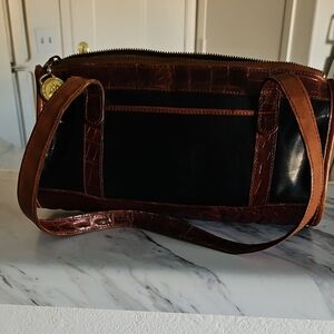 Brahmin Black and Brown Toiletry Bag